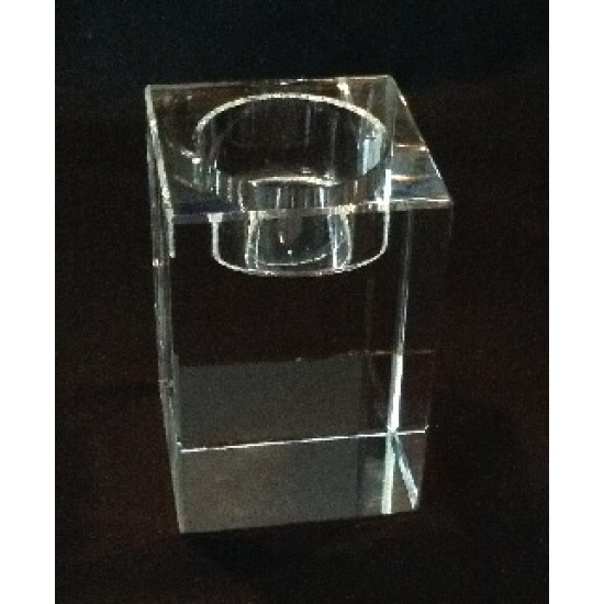 CAN0100 - 3D - Candle Holder Crystal - Medium Size - 100 x 50 x 50mm